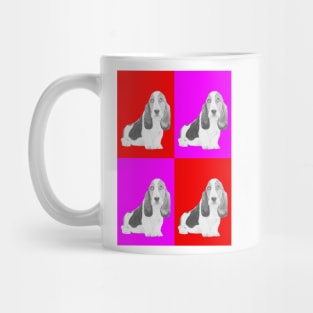 Basset Hound Puppy in Pink and Red Mug